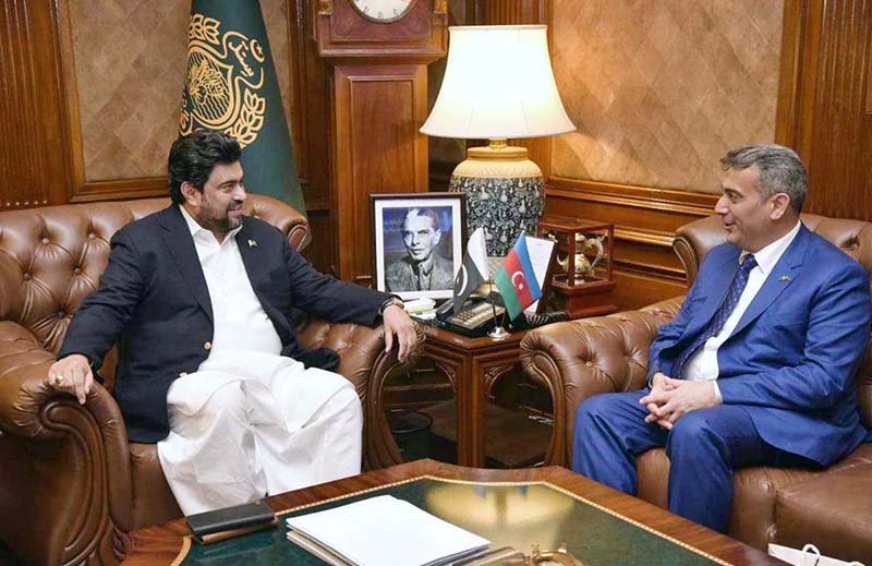 Governor Sindh Kamran Tessori meeting with Ambassador of Azerbaijan to Pakistan Khazar Farhadov at Governor House