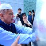 Prime Minister Muhammad Shehbaz Sharif kisses Hajr-e-Aswad as part of Ziaaraat of Al-Masjid e Haraam
