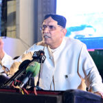 President Asif Ali Zardari addressing to the public gathering on the occasion of 45th Death Anniversary of Shaheed Zulfiqar Ali Bhutto at Garhi Khuda Bakhsh Bhutto