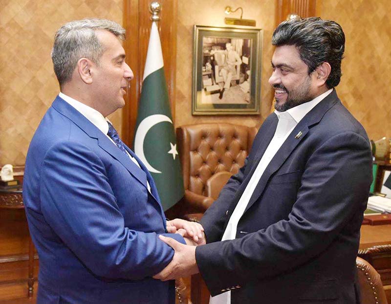 Governor Sindh Kamran Tessori meeting with Ambassador of Azerbaijan to Pakistan Khazar Farhadov at Governor House