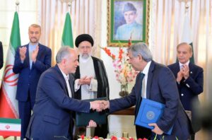 Prime Minister Muhammad Shehbaz Sharif and President of Iran H.E Dr. Seyyed Ebrahim Raisi witness signing of MoUs of cooperation in different fields between Iran and Pakistan.