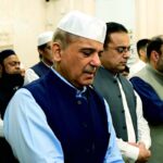 Prime Minister Muhammad Shehbaz Sharif offers prayers at Masjid-e-Nabvi.