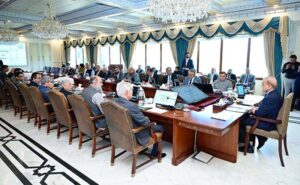 Prime Minister Muhammad Shehbaz Sharif chairs a meeting of the Federal Cabinet.
