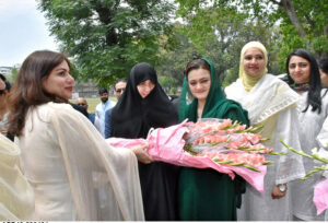 Ms. Dr. Jamila Alam Al Hoda, wife of the Honorable President of the Islamic Republic of Iran addressing during her visit Pakistan Home at University of Home Economics, Gulberg.