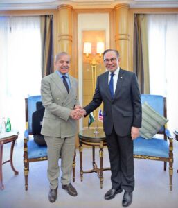 Prime Minister Muhammad Shehbaz Sharif meets with Prime Minister of Malaysia H.E. Anwar Ibrahim.