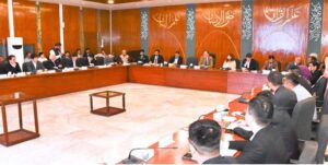 Federal Minister for Planning, Development & Special Initiatives, Ahsan Iqbal chairs a meeting with Chinese enterprises working in Pakistan to discuss their challenges and recommendations for CPEC Phase II projects.