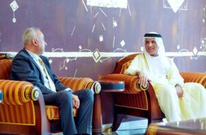 Ambassador Faisal Niaz Tirmizi, Pakistan’s envoy to the United Arab Emirates in a meeting with Sheikh Saud bin Saqr Al Qasimi, Ruler of Ras Al Khaimah at Al Dhait Palace.