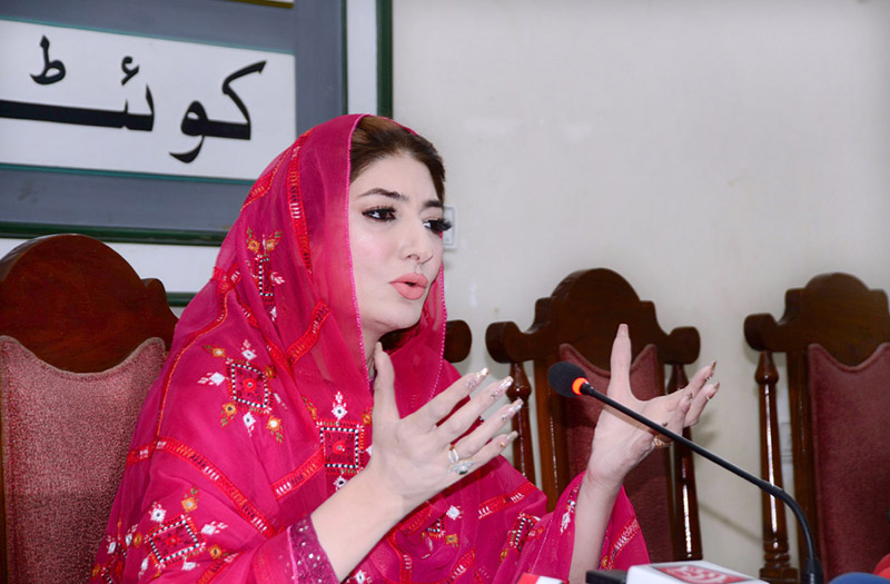 MPA, Farah Azeem addressing press conference at Quetta Press Club