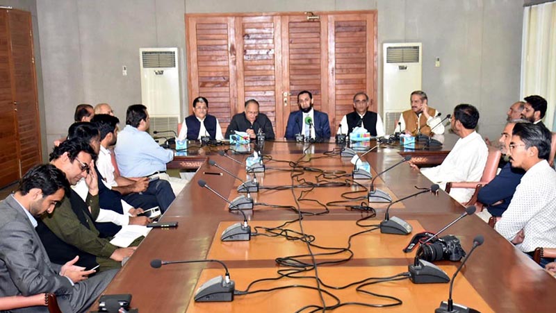 Mr. Attaullah Tarar, Federal Minister for Information and Broadcasting in a meeting with office-bearers of APNS