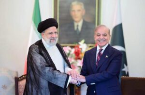 Prime Minister Muhammad Shehbaz Sharif meets with Iranian President H.E. Dr. Seyyed Ebrahim Raisi.