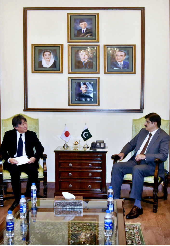 Sindh Chief Minister Syed Murad Ali Shah meets with the Consul General of Japan HATTORI Masaru at CM House.