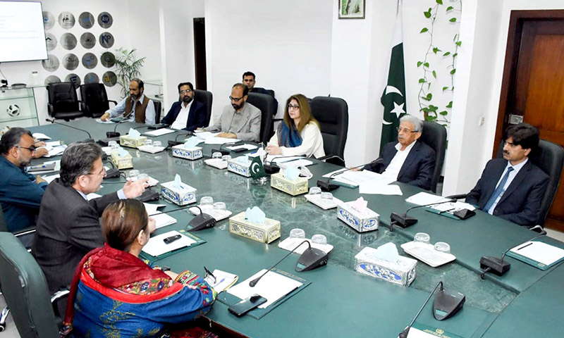 Federal Minister for Industries & Production, Rana Tanveer Hussain chairs a review meeting of Engineering Development Board