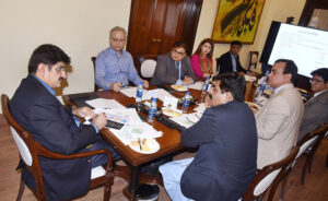 Sindh Chief Minister Syed Murad Ali Shah presides over a meeting of education department at CM House.