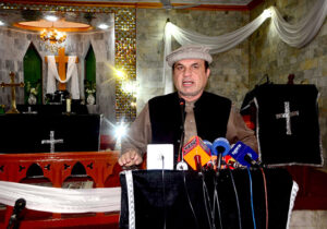 Acting Governor Balochistan Abdul Khaliq Achakzai addressing an event ‘Promoting Social Cohesion’ organized at Methodist Church.