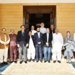 Mr. Attaullah Tarar, Federal Minister for Information and Broadcasting in a group photo with a delegation of CPNE