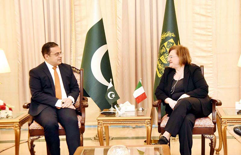 Mrs. Marilina Armellin, Ambassador of Italy to Pakistan, calls on the Federal Minister for Economic Affairs, Mr. Ahad Khan Cheema.