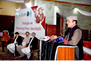 Acting Governor Balochistan Abdul Khaliq Achakzai addressing an event ‘Promoting Social Cohesion’ organized at Methodist Church.