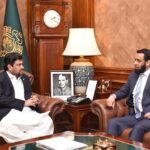 Mr. Attaullah Tarar, Federal Minister for Information and Broadcasting meeting with Governor Sindh Kamran Khan Tessori at Governor house
