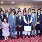 Minister for Industries & Production Division Rana Tanveer Hussain in a group photo at a ceremony of a four-day international training course on Value Addition of Gemstone Products for Compliance with International Standards