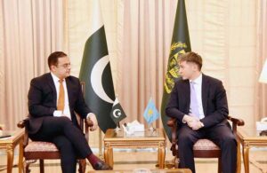 Mr. Yerzhan Kistafin, Ambassador of the Republic of Kazakhstan to Pakistan calls on the Federal Minister for Economic Affairs, Mr. Ahad Khan Cheema.