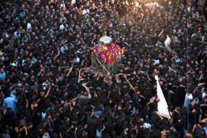 Shiite Muslim mourners take part in a procession to commemorate the death anniversary of Prophet Mohammad's (PBUH) companion and son-in-law Imam Ali (AS) during the Islamic month of Ramadan.