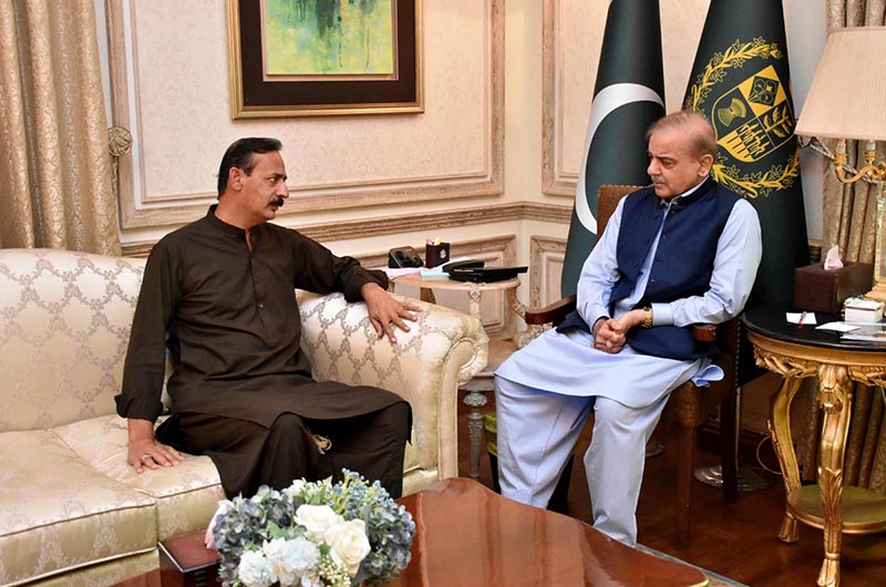 Leader of Pakistan Muslim League (N) Mr. Nasir Iqbal Bosal calls on Prime Minister Muham Shehbaz Sharif.