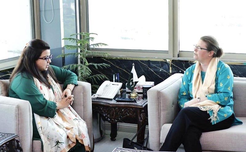 Political Counselor British High Commission, Ms. Zoe Ware calls on Minister of State for IT and Telecommunication Shaza Fatima Khawaja.