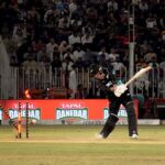 New Zealand Batter Tim Robinson bowled out during the 3rd T20 cricket match between Pakistan vs New Zealand at Pindi Cricket Stadium.