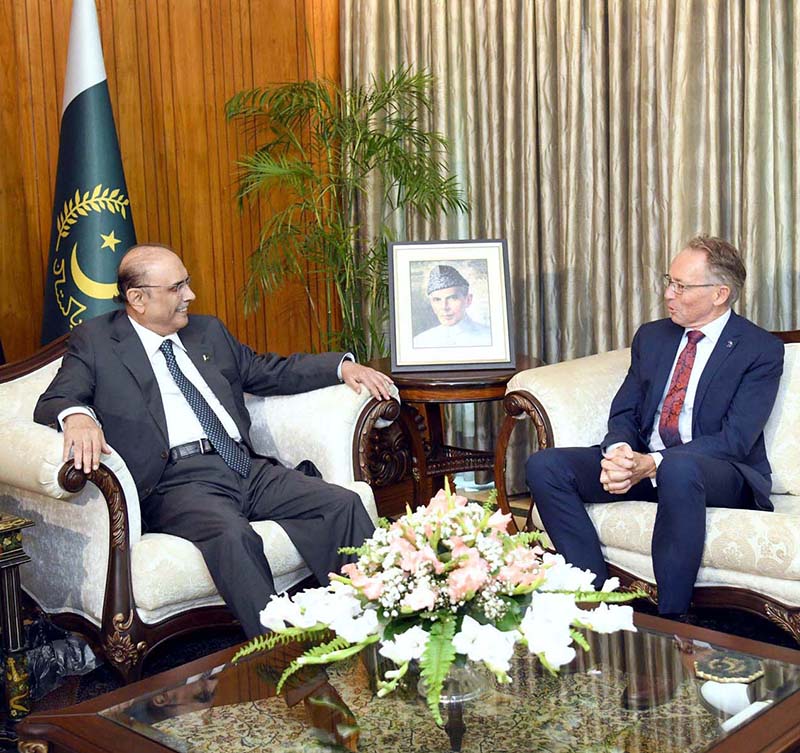 The High Commissioner of Australia to Pakistan, Neil Hawkins, calls on President Asif Ali Zardari, at Aiwan-e-Sadr
