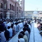 A large number of faithful offering Namaz-e-Jumma Tul Wida during Holy Fasting Month of Ramzanul Mubarak.