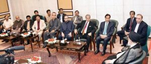 Speaker National Assembly Sardar Ayaz Sadiq in a meeting with President of Iran Dr. Seyyed Ebrahim Raisi.