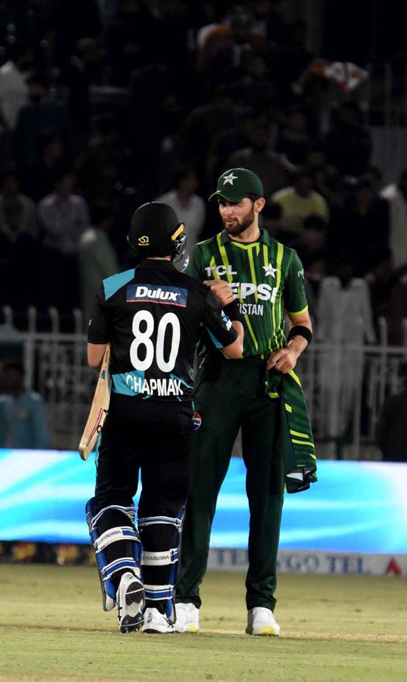 New Zealand Batter Tim Robinson bowled out during the 3rd T20 cricket match between Pakistan vs New Zealand at Pindi Cricket Stadium.