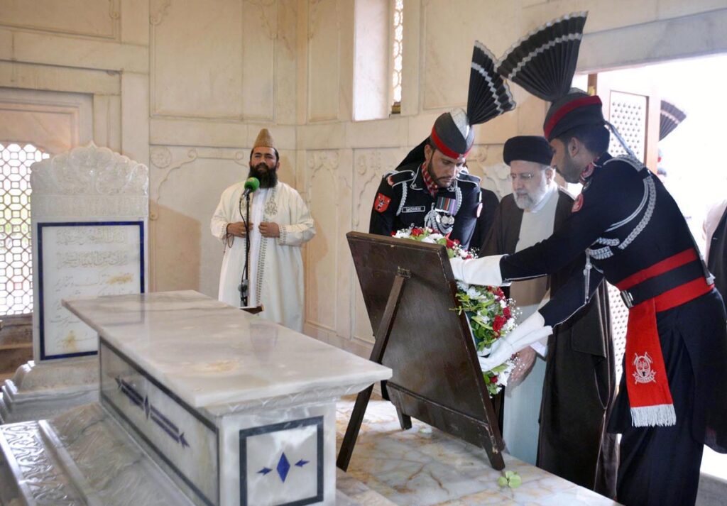 President of the Islamic Republic of Iran, Dr. Seyyed Ebrahim Raisi, visits Iqbal's Mausoleum and lays a wreath in honor of the renowned poet and philosopher at Mazar-e-Iqbal.
