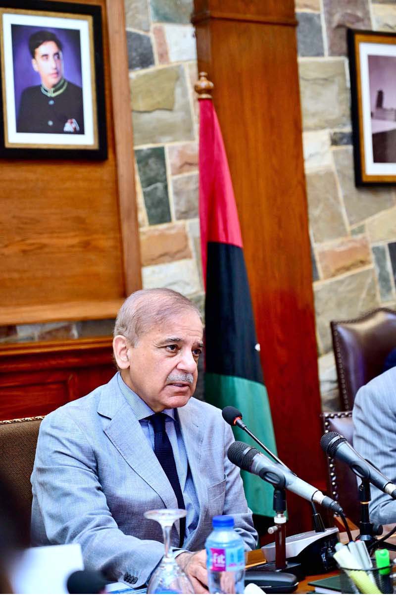 Prime Minister Muhammad Shehbaz Sharif chairs a briefing regarding various developmental projects of the Sindh Government