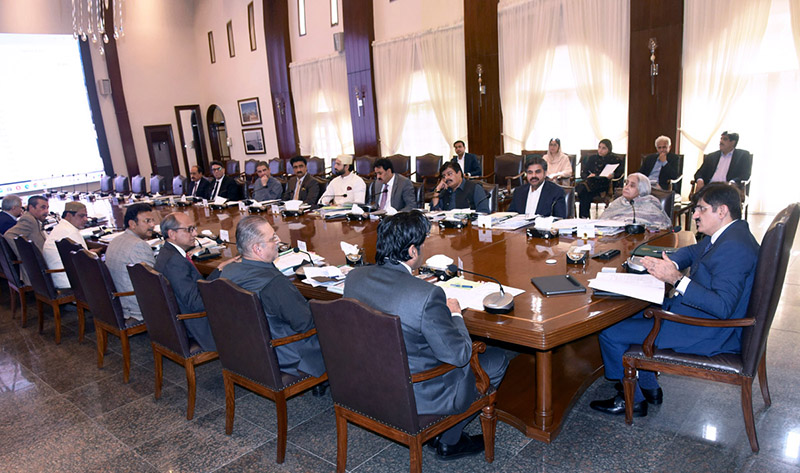 Sindh Chief Minister Syed Murad Ali Shah presides over a cabinet meeting at CM House