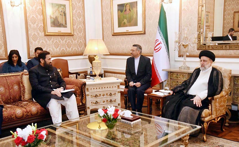 Punjab Governor, Muhammad Balighur Rehman in a meeting with President of the Islamic Republic of Iran, Dr. Seyyed Ebrahim Raisi at Governor House.