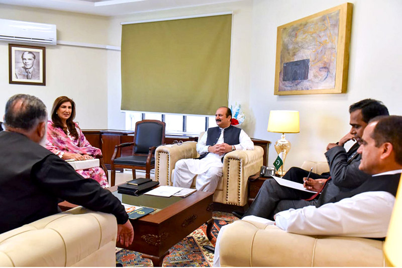 Chairman Prime Minister's Youth Programme Rana Mashhood Ahmed Khan in a meeting with Dr. Shehla Raza and Haider Hussain.