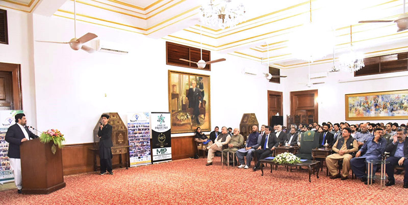Sindh Governor Kamran Khan Tessori addresses Youth Parliament Shadow Cabinet at Governor House