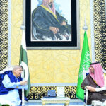 Prime Minister Muhammad Shehbaz Sharif is seen off by Governor of Jeddah, Prince Saud bin Abdullah Al Jalawi at Jeddah International Airport