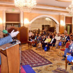 Sindh Chief Minister Syed Murad Ali Shah speaks at The Citizens Foundation (TCF) event: "Greatness of Spirit: Book Launch" at a local hotel