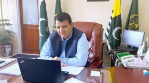 Federal Minister for States and Frontier Regions, Engr. Amir Muqam in a virtual interaction with the United Nations High Commissioner for Refugees (UNHCR) Filippo Grandi over zoom to discuss issues of Afghan refugees.