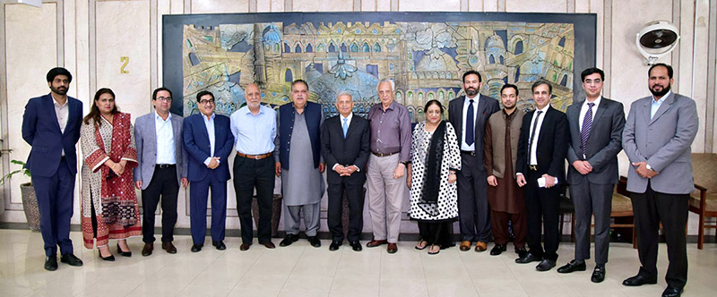 A delegation of Pakistan Industrial and Traders Associations Front (PIAF) call on Federal Minister for Industries & Production, Rana Tanveer Hussain.