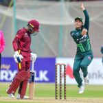Players in action during First ODI cricket match playing between Pakistan Women’s Cricket team and West Indies Women’s cricket team at National Bank Stadium