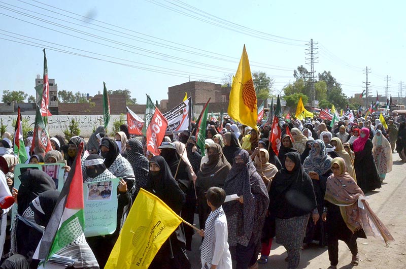 A large number of women participated in Al-Quds rally during last Friday Holy Fasting Month of Ramzanul Mubarak.