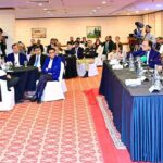 Prime Minister Muhammad Shehbaz Sharif addressing business community during his visit to Karachi.