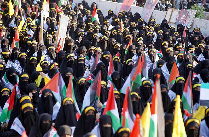 A large number of women participated in Al-Qudus rally during last Friday Holy Fasting Month of Ramzanul Mubarak