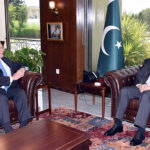 US Ambassador to Pakistan, Donald Blome calls on Chairman Senate Syed Yousuf Raza Gillani at the Parliament House.
