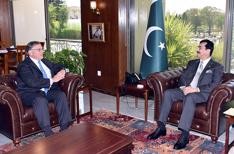 US Ambassador to Pakistan, Donald Blome calls on Chairman Senate Syed Yousuf Raza Gillani at the Parliament House.