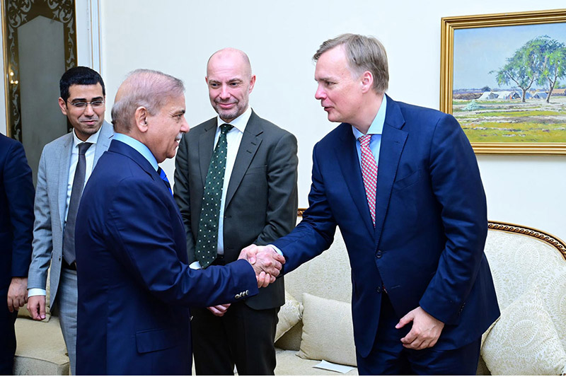 A delegation of the world's leading shipping and logistics company A.P. Møller - Mærsk led by CEO of APM Terminals and board member of A.P. Møller – Mærsk, Keith Svendsen calls on Prime Minister Muhammad Shehbaz Sharif.