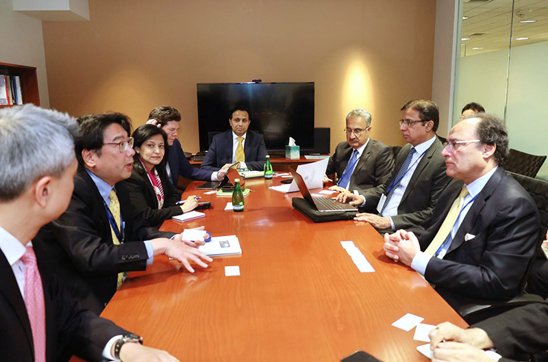 Federal Minister for Finance and Revenue Mr. Muhammad Aurangzeb, in a meeting with Mr. Hiroshi Matano, Executive Vice President, MIGA.